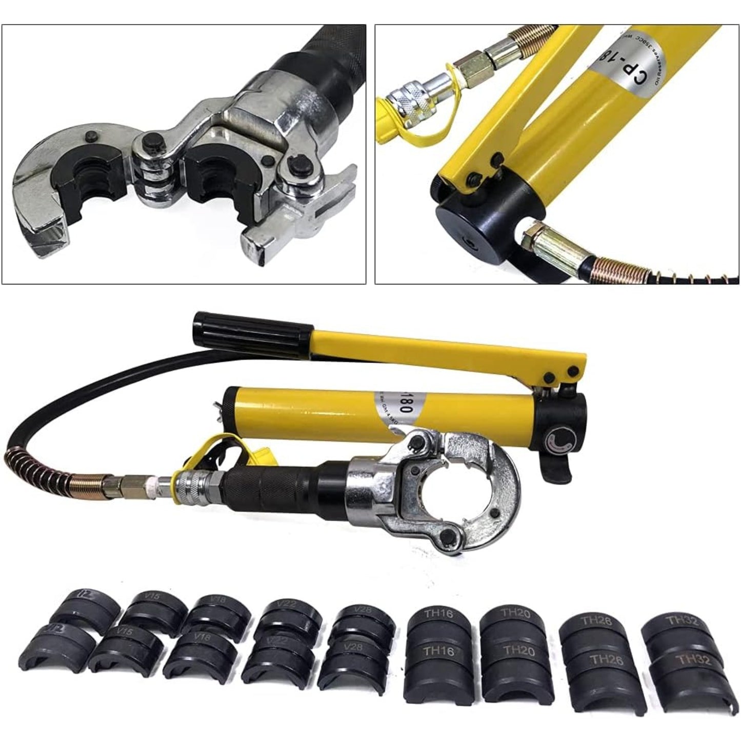 Hydraulische Krimptang – Pers Tang – Buizen Krimptang – Kabels Knijptang – Pijpen Persgereedschap – 6 Ton Perskracht – 360° Draaibare Kop