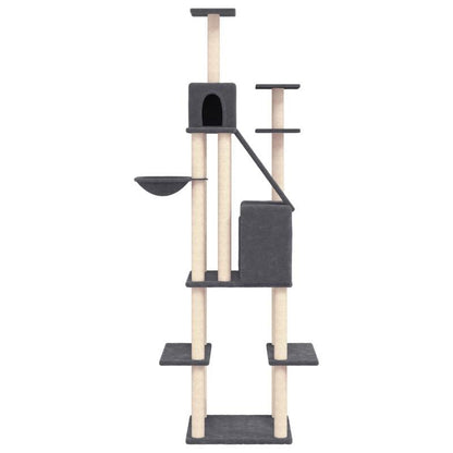 Kattenmeubel Met Sisal Krabpalen 201cm Donkergrijs