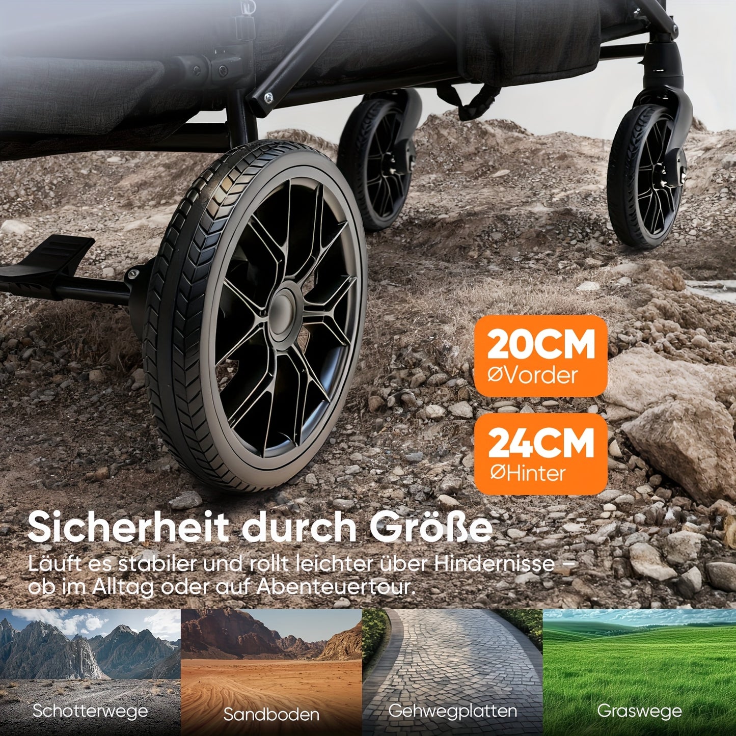 Inklapbare Bolderkar – Grote Bolderwagen – Inklapbare Trolley – Vouwwagen – Tuinwagen – XXL PU-wielen – Gevoerde Comfortabele Bekleding