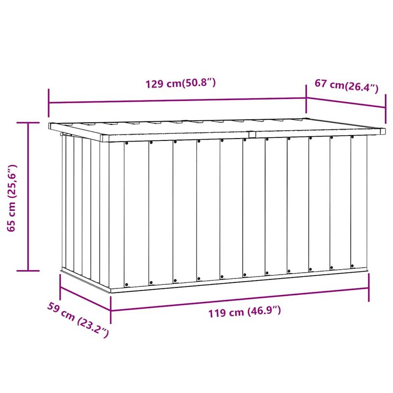 Grote Tuinopslagbox – Tuinkist – Opbergbox – Buitenkist – Tuinbak – Antraciet – Stevig Gegalvaniseerd Staal – Weerbestendig & Ruim 129x67x65 cm