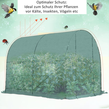 Kasje – Kasje – Tuinkas – Broeikas – Volkstuin Kas – Extra Ruim 445x190x200 cm – Waterafstotende Folie Met Ventilatie Mesh