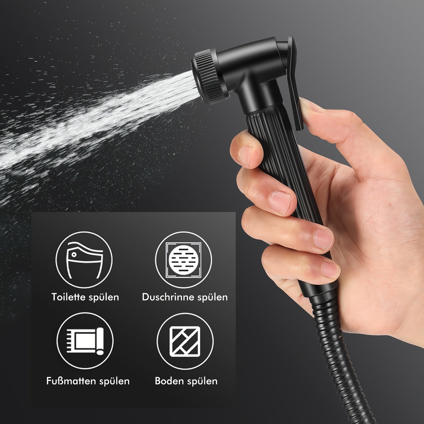 Kehot Contemporary Wall-Mounted Shower and Handheld Shower Combo with Digital Temperature Control - 38°C, 1 Minute Timer, 28 Kg Capacity, Black, No Electricity Needed, Modern Bathroom Accessories, Highquality Finish