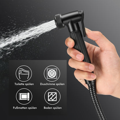 Kehot Contemporary Wall-Mounted Shower and Handheld Shower Combo with Digital Temperature Control - 38°C, 1 Minute Timer, 28 Kg Capacity, Black, No Electricity Needed, Modern Bathroom Accessories, Highquality Finish