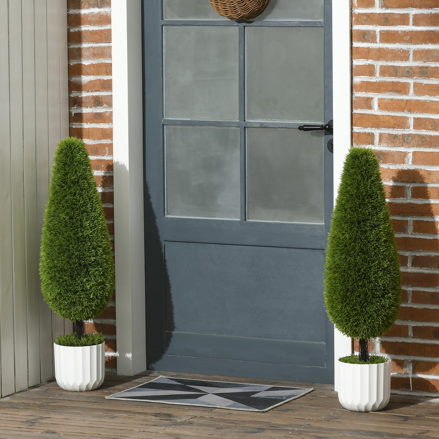 Kunstboom Cipres – Kunstplant – Nepplant – Kunstcipres – Kunstbomen – Set Van 2 – 90 cm Hoog – Kwalitatief Kunststof Met Pot