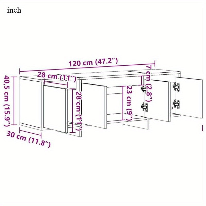 TV-kast – Tv-meubel – Houten kast – Eiken tv-meubel – Mediameubel – Massief eikenhout – Compact 120x30x40,5 cm – Duurzaam en stijlvol