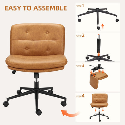 Bureaustoel – Office Chair – Gamingstoel – Computerstoel – Make-upstoel – Verstelbaar in hoogte – Brede zitting 63,5 cm – Robuust metalen frame
