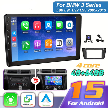 Autoradio – Auto Stereo – Multimedia Systeem – 2-DIN Radio – Autospeler – 9 Inch IPS Scherm – Android 15.0 – Inclusief AHD Camera & Microfoon