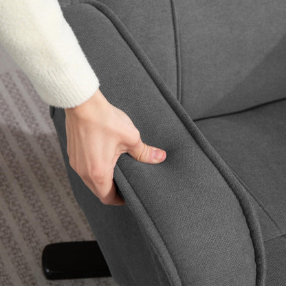 Draaifauteuil – Loungefauteuil – Relaxstoel – Tv-stoel – Fauteuil Met Voetenbank – 360° Draaibaar – Verstelbare Rugleuning – Fluweellook Donkergrijs