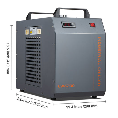 Waterkoeler – Laserkoeler – Koelmachine – Industriële Koelunit – Koelsysteem – 7L Watertank – 13L/min Waterpomp – Staal + Koper