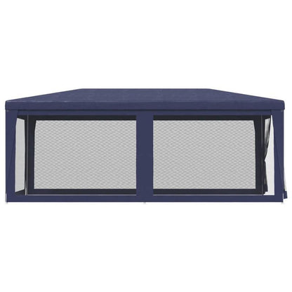 Party Tent with 6 Mesh Side Walls, Measuring 3X6 Meters, in Blue HDPE.