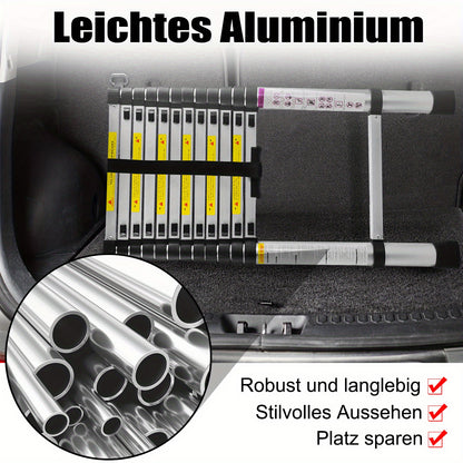 Uitklapbare Ladder – Uitschuifbare Ladder – Telescoopladder – Vouwladder – Huishoudtrap – Aluminium – 4,4 Meter – Max. Belastbaarheid 150 kg
