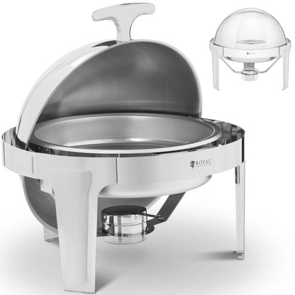 Voedselwarmer Rond – Warmhoudpan – Buffet Warmer – Catering Warmhouder – Draagbare Voedselverwarmer – 6 Liter Inhoud – Roestvrij Staal – Geen Elektriciteit Nodig