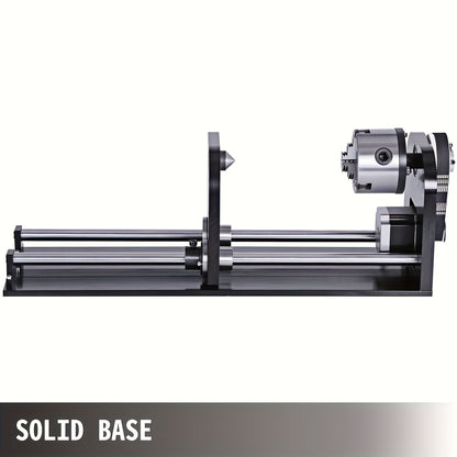 Rotary cutting machine and engraving machine accessories for A-axis, with 80mm three-jaw chuck and 230mm rail, CNC router/laser engraving machine rotary tool accessories, suitable for carving Golden wood