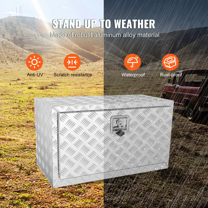 Onderbouw Opbergbox – Gereedschapskist – Truckbox – Pick-up Opbergbox – Trailer Kist – Waterdicht – Aluminium Diamantprofiel 76x36x41 cm – Slot Met Sleutels