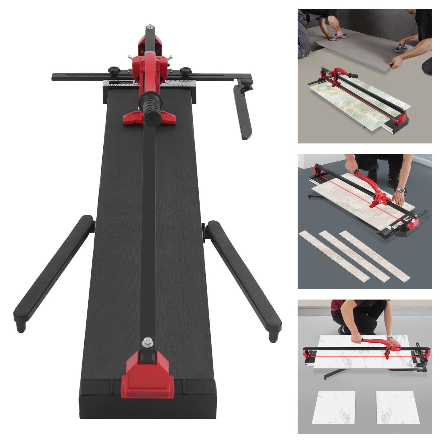 Tegelknipper – Tegelsnijder – Tegelsnijmachine – Tegel Snijder Handmatig – Rood – Infrared Richtlijn – Verstelbare Snijdikte 4-15mm