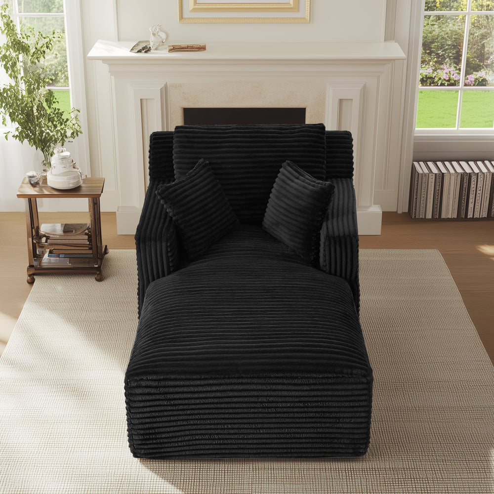 Bankbed – Slaapbank – Chaise Longue – Sofa Bed – Logeerbed – Corduroy Bekleding – Verstelbare Rugleuning – Direct Gebruiksklaar
