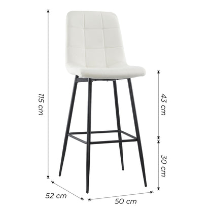 Velvet Fauteuils – Lounge Stoelen – Relax Stoelen – Leesfauteuils – Zwarte Metalen Structuur – Beige Velvet Bekleding – Ergonomische Rugleuning – Comfortabele Voetsteun