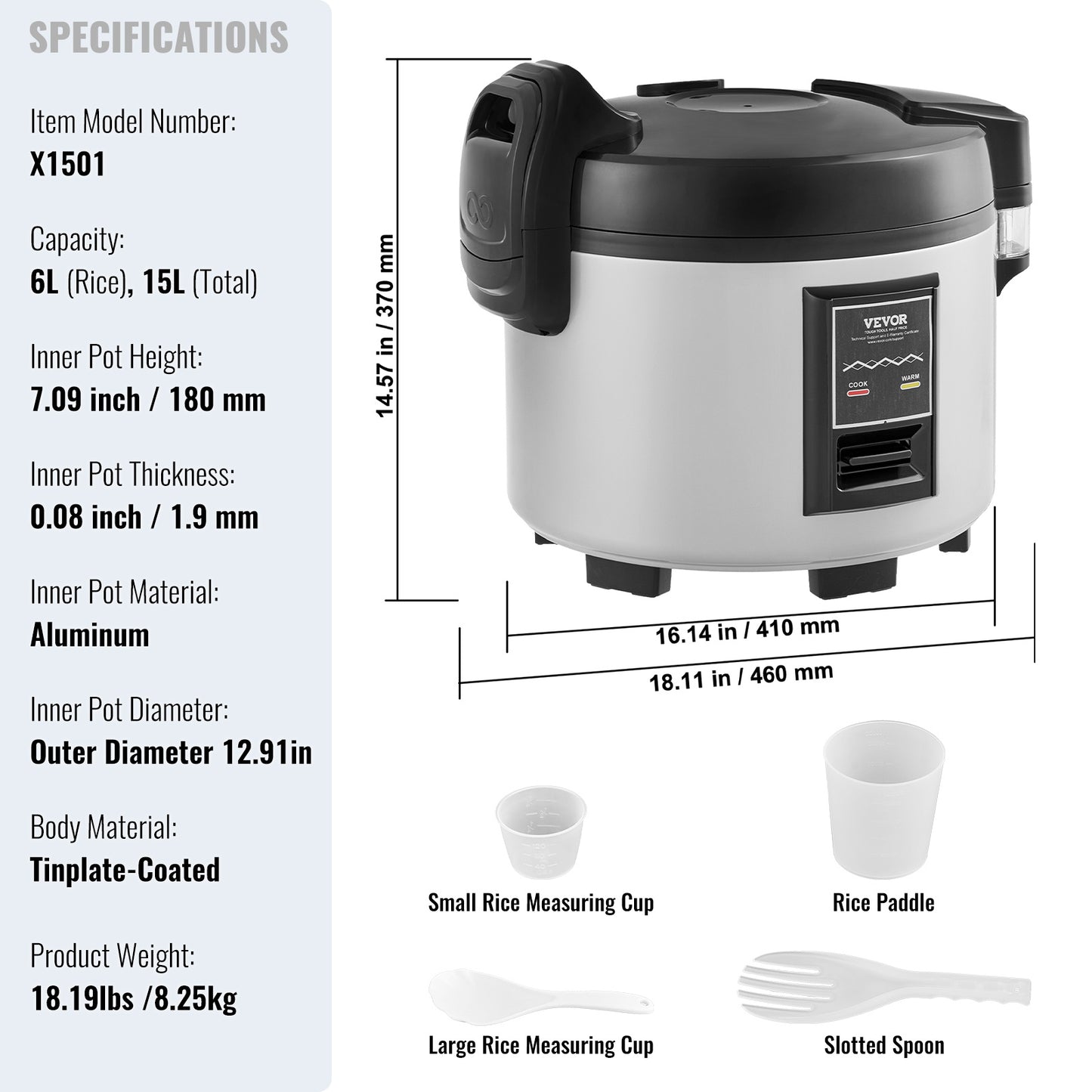 Rijstkoker – Rice Cooker – Multicooker – Elektrische Rijstkoker – Professionele Rijstkoker – 15L Grote Capaciteit – Roestvrijstalen Behuizing