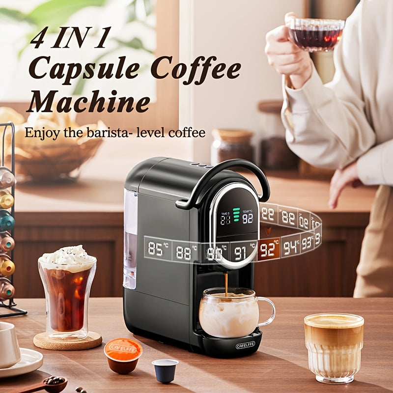 Koffiecupmachine – Capsulekoffiemachine – Espresso-apparaat – Koffiezetapparaat – Machine voor Koffiecapsules – 4-in-1 Compatibel met Diverse Capsules – 19 Bar Pomp met LCD Display