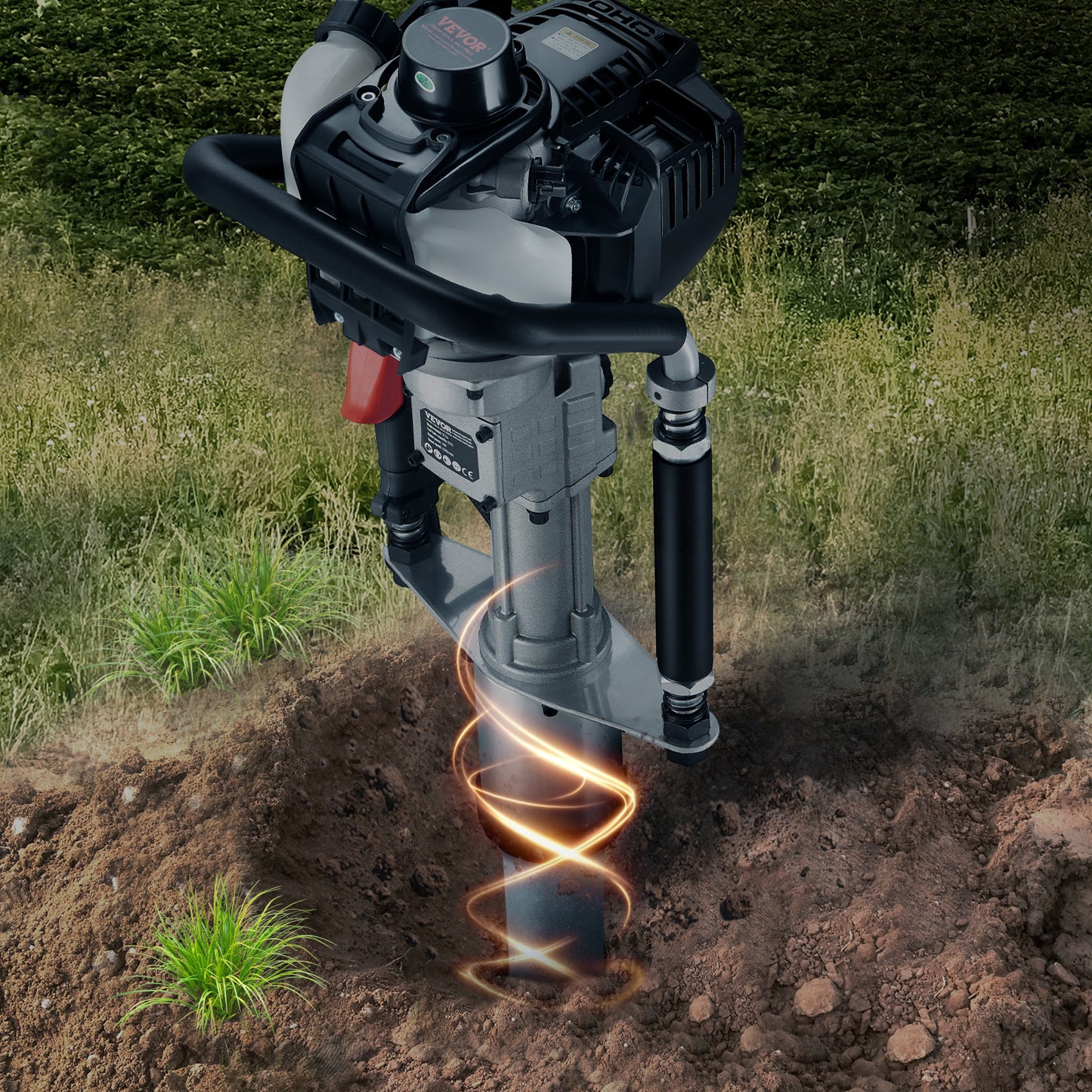 paalrammer – paalhamer – hekpaalrammer – paaldrijver – paalhamer benzine – 37,7cc 4-takt motor – 3 verwisselbare paalkoppen