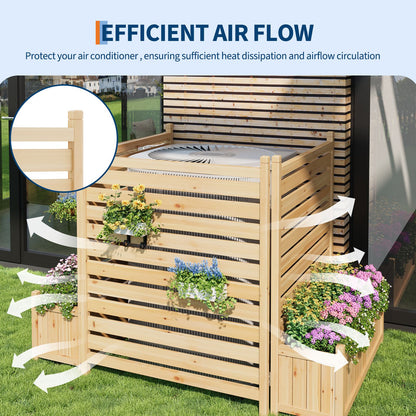 Houten Bloembak – Plantenbak – Bloempot – Tuinbak – Balkonbak – Met Privacy Scherm – Groot Formaat 55,88x101,6 cm – Duurzaam Geolied Hout