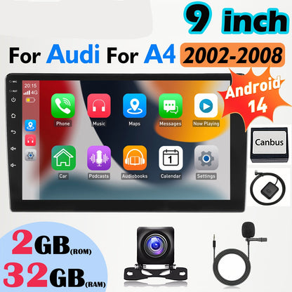 Android Autoradio – Multimedia Systeem – Inbouw Radio – Auto Navigatie – CarPlay Android Auto – 9 Inch Touchscreen – Draadloze Connectiviteit – AHD Achteruitrijcamera & Microfoon