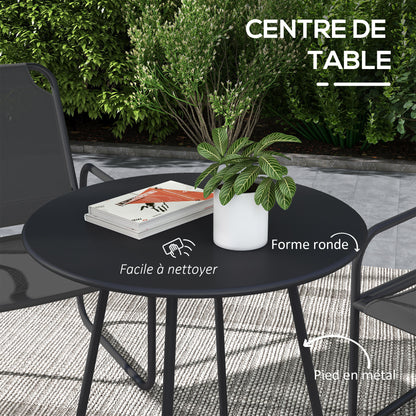 Tuinset – Tuinmeubilair – Bistroset – Loungeset – Balkonset – Gepoedercoat Staal – Ademend Textilene Grijs