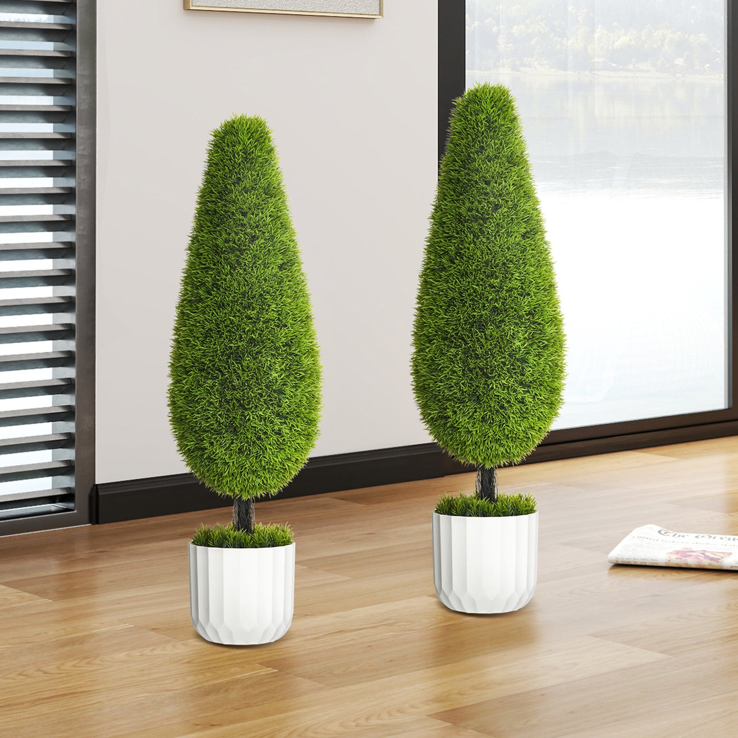 Kunstplant Set – Nepplant – Sierplant – Kamerplant – Kunstmos – Onderhoudsvrij – Realistisch Design – Inclusief Pot – Wit Groen