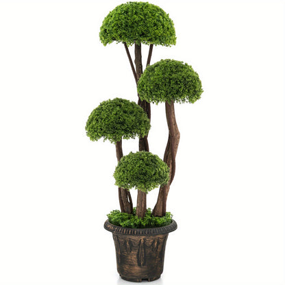 Kunstcipres – Kunstplant – Nepboom – Kunstboom – Kunstcipresboom – 90 cm Hoog – Onderhoudsvrij – Weerbestendig – Cementpot