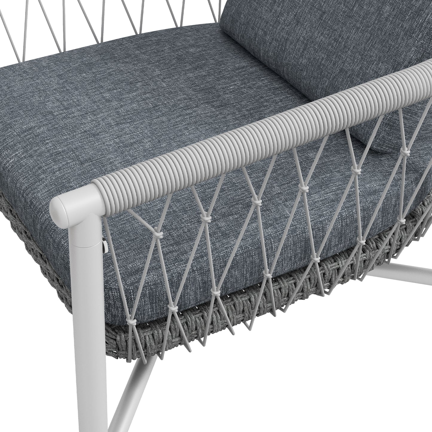4-Delige Loungeset – Tuinmeubelset – Schommelstoel – Tuinstoelen – Loungestoelen – Grijs – Schommelfunctie – Weerbestendig Polyrattan Met Metalen Frame