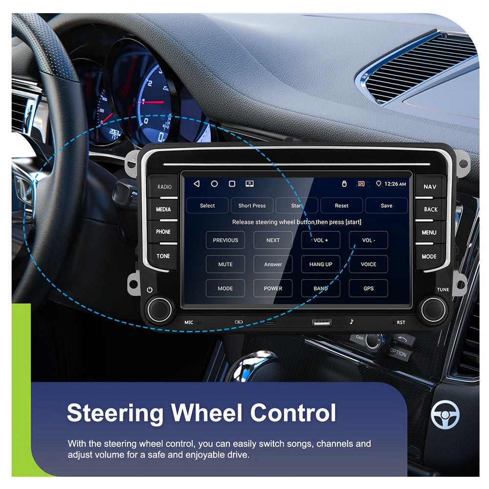 Autoradio – Multimediaspeler – Navigatiesysteem – Touchscreen Radio – Bluetooth Radio – 7 Inch 1080P IPS Scherm – Draadloze CarPlay & AHD Achteruitrijcamera