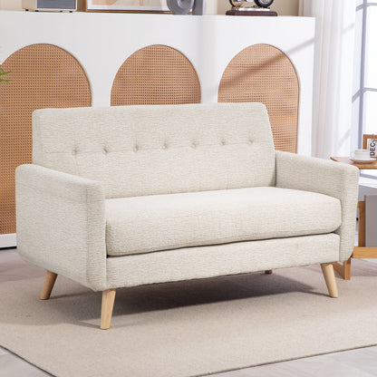 Bankstel 2-Zitsbank – Loveseat – Zitbank – Sofa – Tweezits – Fluweelzachte Polyester Bekleding – Stevig Houten Frame