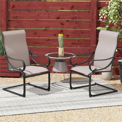 Tuinstoelen Set 2 Stuks – Tuinstoelen Met Hoog Rugleuning – Schommelstoelen – Tuinligstoelen – Terrasstoelen – Ademend Meshmateriaal – Verstelbare Rugleuning