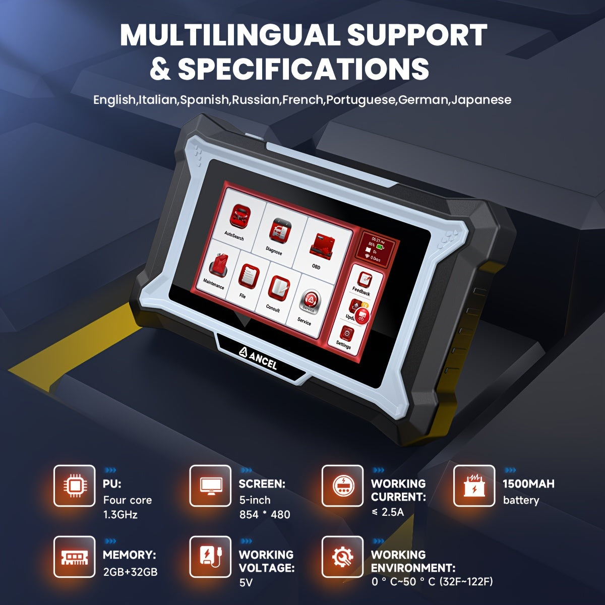 OBD2 Scanner – Autodiagnose Tool – Foutcode Reader – Diagnosetester – Auto Scanner – Uitlezen Motor & Airbagsystemen – Geen Batterij Nodig