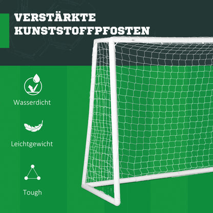 Voetbaldoel – Voetbalkgoal – Voetbalnet – Doel – Trainingsdoel – Wit kunststof frame – 300 x 120 x 200 cm – Robuust en lichtgewicht