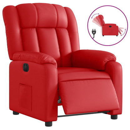Elektrische Relaxstoel – Elektrische Relaxfauteuil – Elektrische TV-Stoel – Elektrische Ligstoel – Elektrische Massagestoel – Rood Kunstleer – Verstelbaar Tot 135°