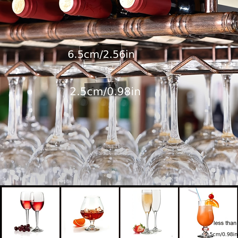 Plafond Wijnglashouder – Wijnglasrek – Glazenhouder – Stemware Rek – Baraccessoire – Zwart Metaal – Ruimtebesparend & Duurzaam