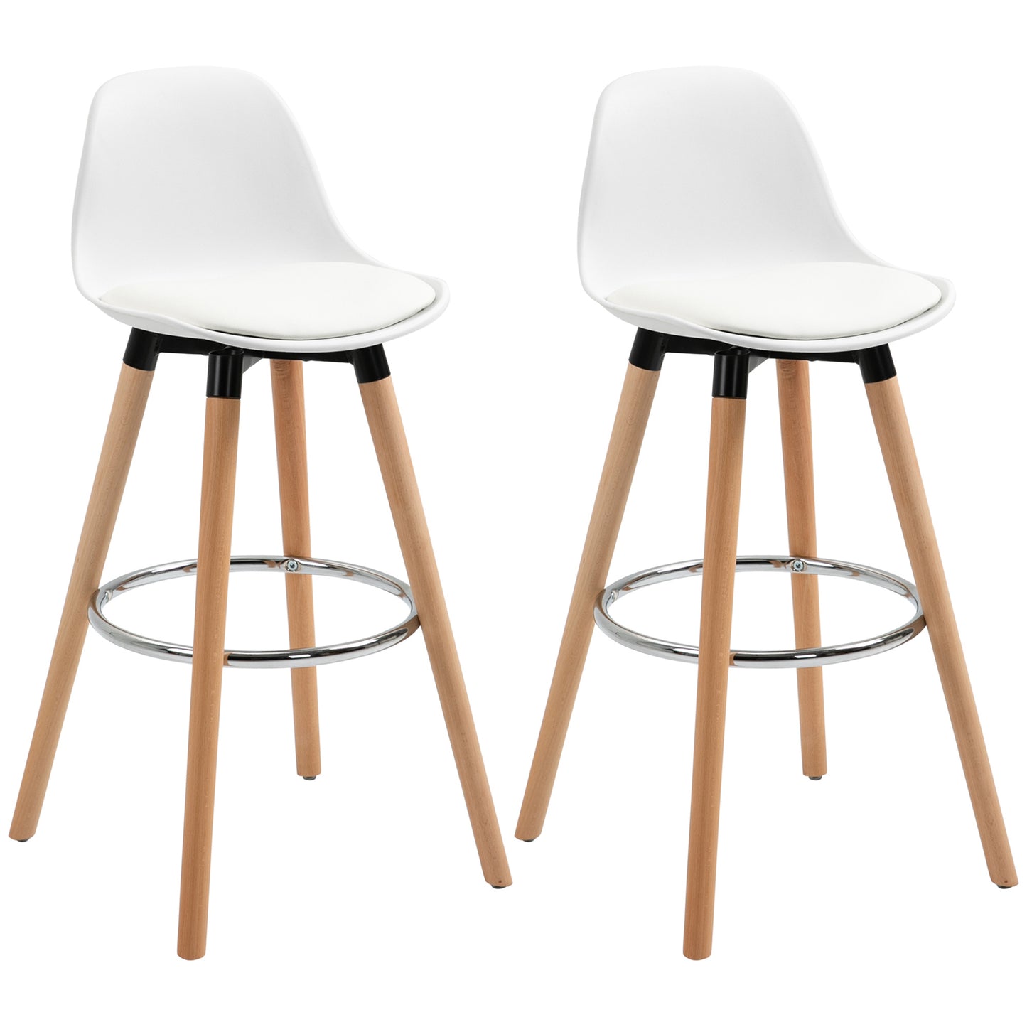 Barstoel – Barkruk – Barstoel Set – Keukenstoel – Bistrostoel – Scandinavisch Design – Massief Beukenhout – Zithoogte 69 cm