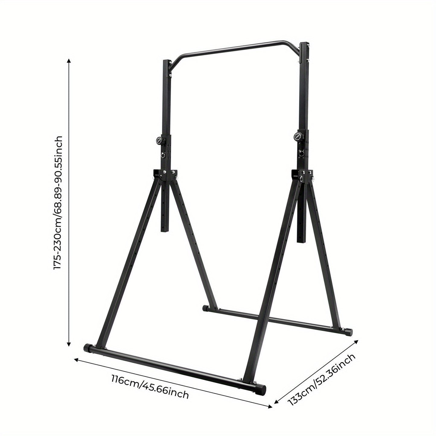 Adjustable Height Triangular Pull Up Station with Heavy-Duty Pull Up Bar - 199.58 KG Capacity, Door/Wall Mounted for home Gym Equipment, Sturdy Triangular Frame & Adjustable Height (161.85-249.94cm) for Pull-Ups, Chin-Ups, Di