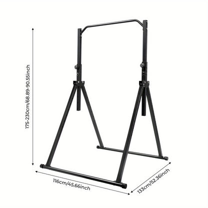 Adjustable Height Triangular Pull Up Station with Heavy-Duty Pull Up Bar - 199.58 KG Capacity, Door/Wall Mounted for home Gym Equipment, Sturdy Triangular Frame & Adjustable Height (161.85-249.94cm) for Pull-Ups, Chin-Ups, Di