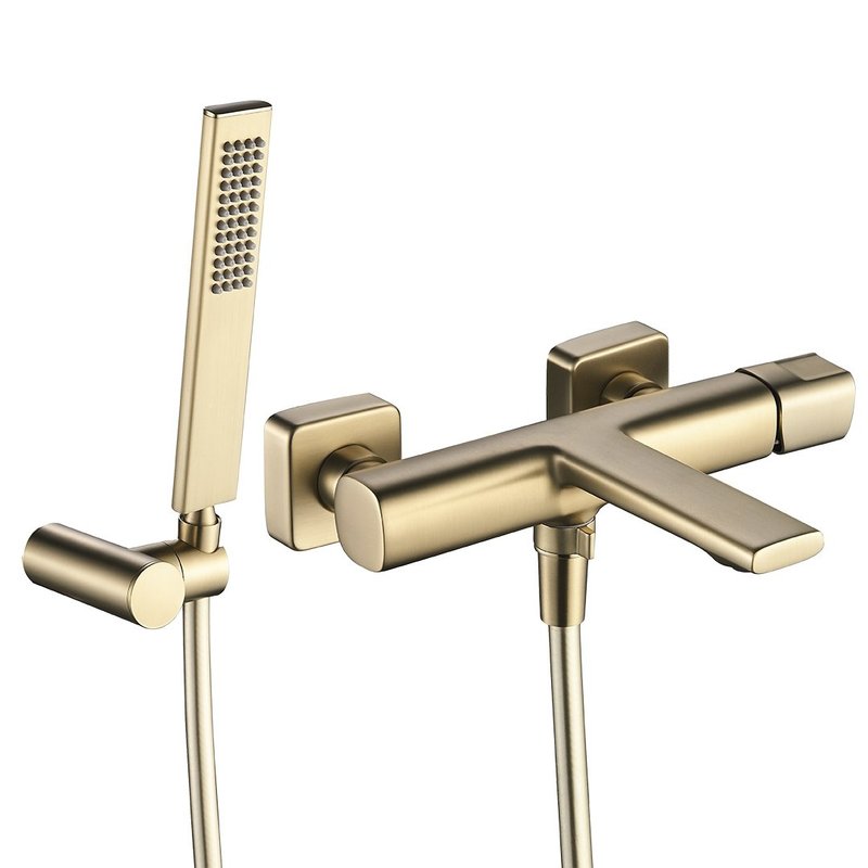 Wandkraan Bad – Badkraan Wand – Badkuipkraan – Douchekraan – Geborsteld Goud – Keramische Cartridge – Antikalk NEOPERL Aerator