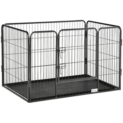 Hondenren – Hondenomheining – Hondenkooi – Hondenrenhek – Zwart – Metalen Frame – 109x74x71 cm – Dubbele Sluiting