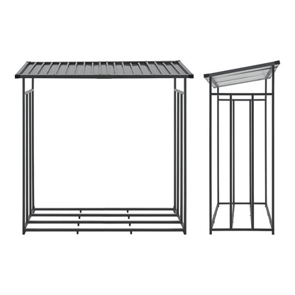 Houtopslagrek – Brandhoutrek – Haardhout Opbergrek – Buiten Houtopslag – Metalen Houtrek – Weerbestendig – 145x143x70 cm