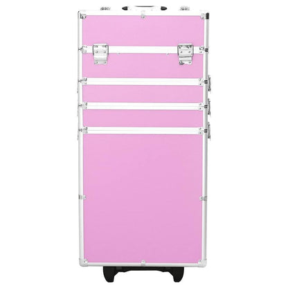 Make-up Organizer – Make-up Opberger – Cosmetica Opberger – Make-up Kast – Make-up Box – Roze Variant – Uitbreidbaar Met 4 Niveaus – Duurzame Aluminium Constructie Met Wieltjes