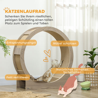 Kattenloopwiel – Kattenrad – Loopwiel Kat – Kat Speelwiel – Kat Fitnesswiel – Met Rem – Inclusief Krabmat – 91 Cm – Voor Katten Tot 5 Kg
