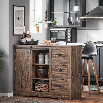 Keukenkast – Opbergkast – Buffetkast – Keukenonderkast – Dressoir – Industrieel Design – 110x50x90 cm – Met Flessenhouder