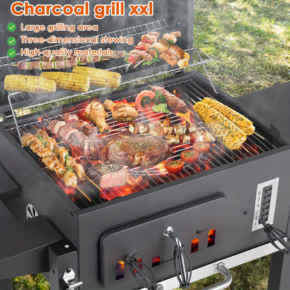 Gietijzeren Barbecue – Houtskool Grill – BBQ – Buitenkeuken – Grilloven – Duurzaam Gietijzer – Compact Kookoppervlak – Grijs