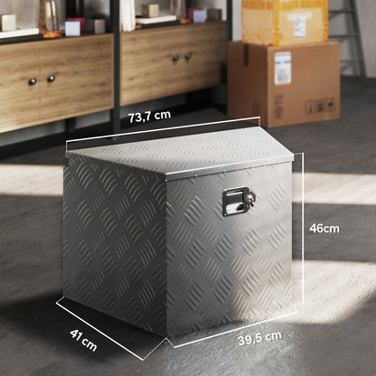 Aluminium Gereedschapskist – Gereedschapskoffer – Opbergkist – Tool Box – Werkplaatskist – Waterdicht – Lichtgewicht 73,7x41x46 cm – Zilver