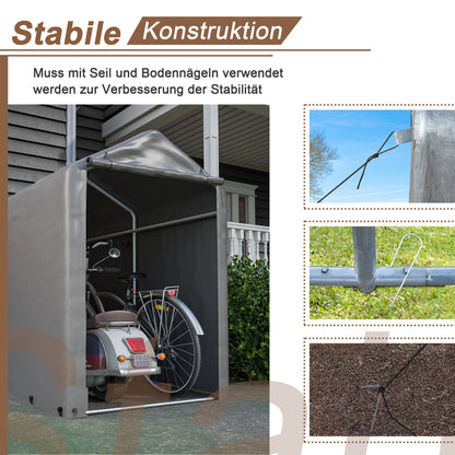 Fietsenberging – Fietsenstalling – Tuinberging – Bergtent – Fietsenopslag – 187x100x160 cm – Gegalvaniseerd Stalen Frame – Weerbestendige PE Hoezen