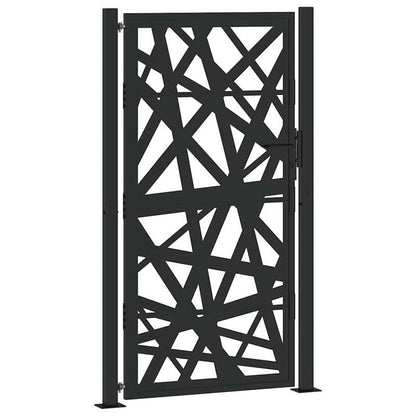 Poort – Tuinpoort – Toegangspoort – Gaaspalenz – Slagpoort – Zwart Stalen Poort – Ingebouwde Verlichting – 105x180 cm
